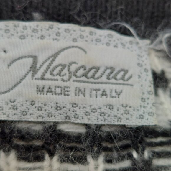 Mascara Womens Sweater Size Large Wool Rabbit Hair Blend Black And White - Picture 3 of 7